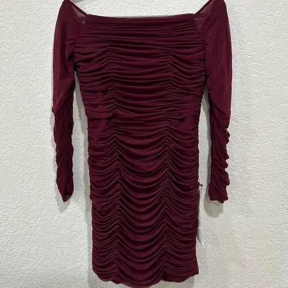 Dress the population Ruched Bodycon Dress women’s size large - Picture 4 of 12